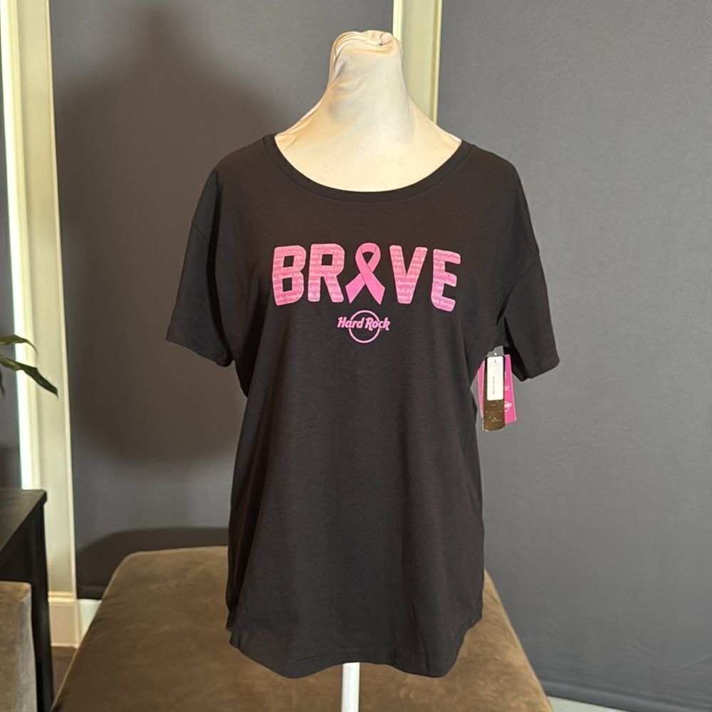 Women’s Black Hard Rock Pinktober Brave Barcelona Short Sleeve T-Shirt Size L